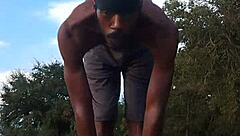 hempstead's homemade athletic workout turns intimate