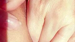 Mature Wife Dips into Shaved Pussy Fingering