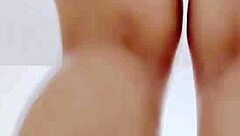 blonde in miniskirt shakes big natural tits ass