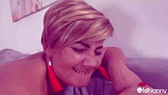 Blonde granny Arwen takes Janson Storm's doggystyle pounding