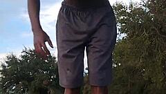 hempstead's homemade athletic workout turns intimate