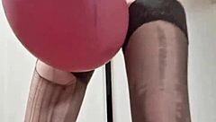 sexy balloon mistress elza kom dominates with huge heels fetish