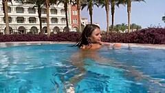 Sexy Monika Fox Swims Naked Pool Sea Pierced Nipples