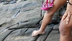 three hot latinas piss on beach in wild fetish play