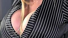 sexy blonde big tits secretary threesome group pounding details