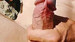 stroking my throbbing monster cock till it explodes solo