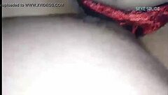 wanna fuck this ebony babe in red panties with condom?