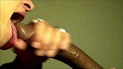 Cougar Milf Sucks Young Black Cock Deep for Gushing Cumshot and Facial
