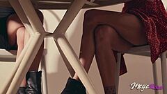 two girls' date gets steamy in restaurant with waiter