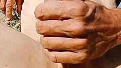 stroking my throbbing monster cock till it explodes solo