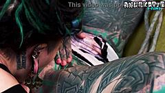 inexperienced tattooed hippie gets first anal from kinky alt pornstar