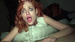 ginger babe squirts soaking public agent's huge cock