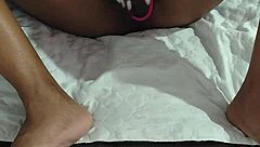 skinny black amateur flashes wet pussy and toys her natural small tits