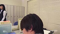 Newbie sucks stress away with creampie