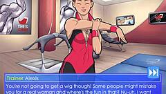 trainer alexis dominates crossdressing strapon game