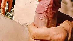 stroking my throbbing monster cock till it explodes solo