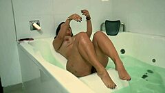 Sensual big tits BBW Latina plays in lingerie at hotel