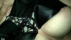 trim milf in leggings nylon teases her curves