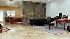 asian babe punished hard by daddy's thick cock in garage