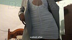 Blindfolded babe deepthroats sloppy cock!