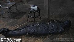 upside down bound babe nipples clamped in hardcore fuck