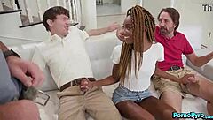 Chanel skye ebony babe fourway deepthroat doggystyle