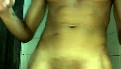 young stud with thick cock jerks off in shower homemade