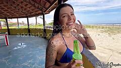 Gostosa beach transei abandoned kiosk public assfuck