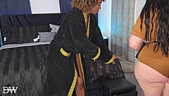 Nasty ebony pair double teams delivery girl alex blair