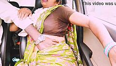 Indian Aunty's Big Natural Tits Bounce in Dirty Talk Long Drive Fuck