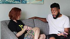 tattoo babe bends over for the thick black cock she craves