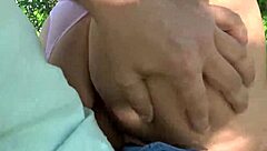 Georgie Lyall Strips Naked for Outdoor Public Blowjob, Cumshot on Big Tits