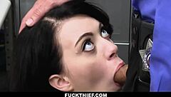Strict Officer Fucks Bent-Over Shoplifter Teen in Back Office Doggystyle