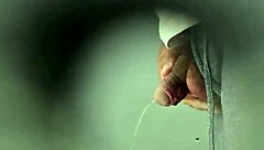 Chubby bear gets monster cock in public toilet cruise