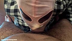 black queen chokes on cock pukes during facefuck taint lick cumshot eye blast