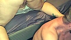 Gaping Ass and Pussy Eaten from Behind Closeup