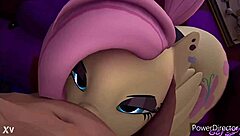 Fluttershy Devours Monster Cock with Deepthroat Facial