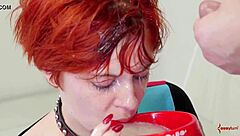 bdsm slut chokes on sloppy deepthroat blowjob bound