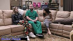 Daisy bean plays naughty nurse in latex gloves handcuffs pov