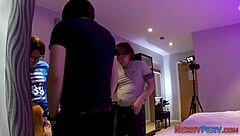 Newbie amateur sucks nerd cock