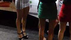 Candid Asian Slut In Tight Miniskirt Heels