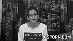 Gabriela Flores screams wild on first machine fuck!