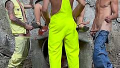 workers lure fragile katty west into dirty 4some fuck