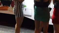 Candid Asian Slut In Tight Miniskirt Heels