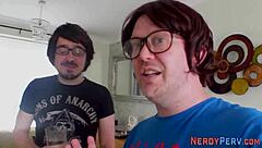 Newbie amateur sucks nerd cock