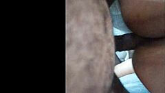 amateur couple bends over for close-up doggystyle creampie