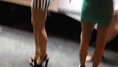 Candid Asian Slut In Tight Miniskirt Heels