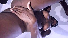 curvy ebony fingers creamy pussy solo