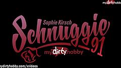 german blonde latex lingerie teases masturbates facial day