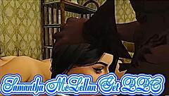 Samantha's BBC couch pounding!